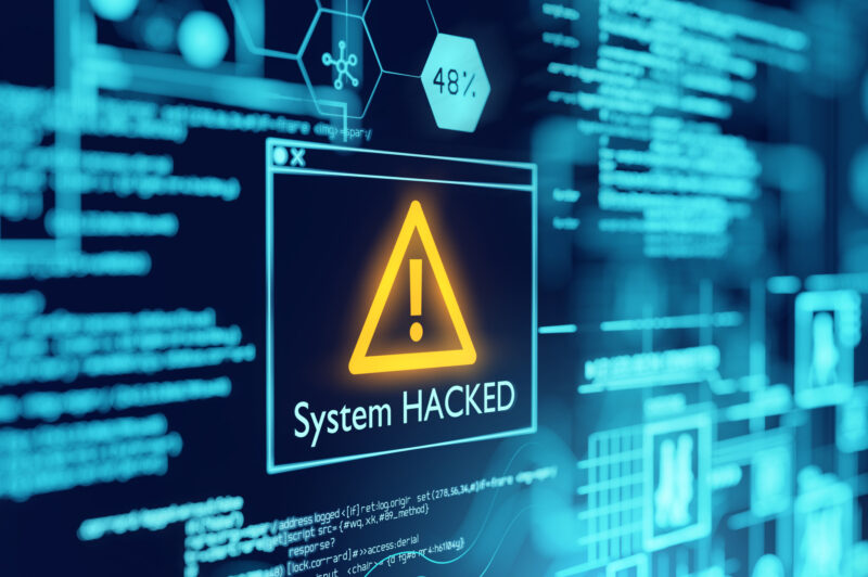 Graphic showing cyberattack