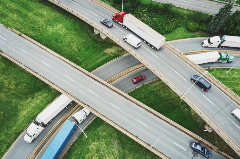 trucks on highway