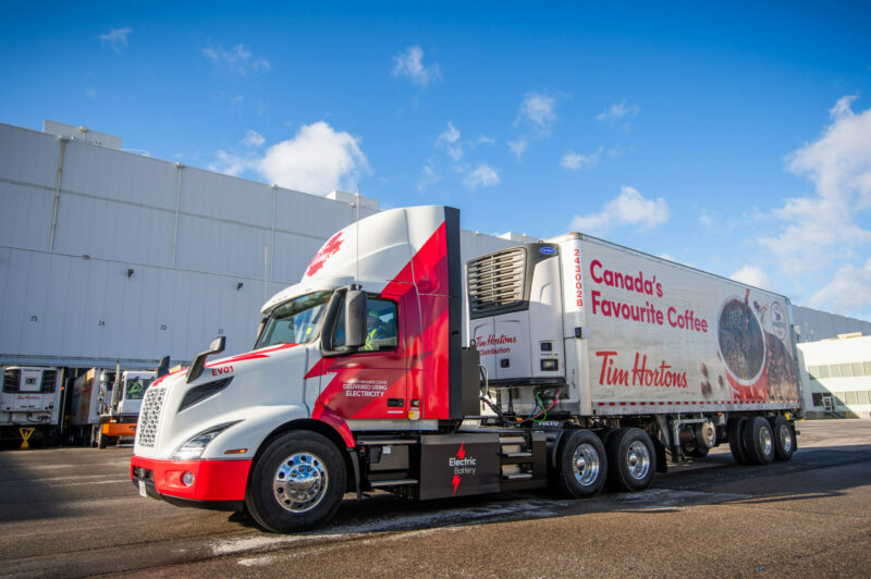 Picture of Tim Hortons electric truck