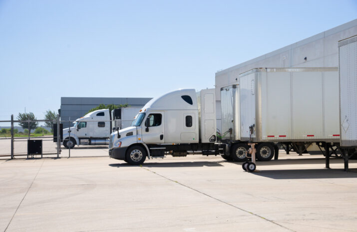 trucks in a yard