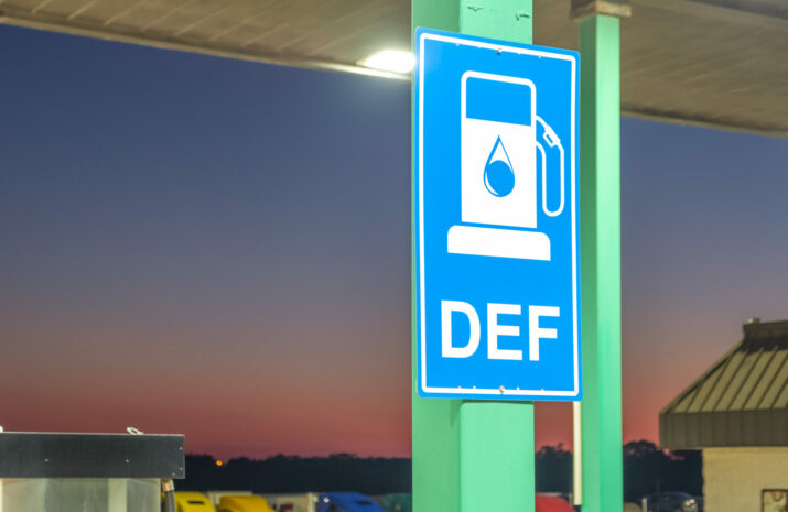 DEF sign at truck stop