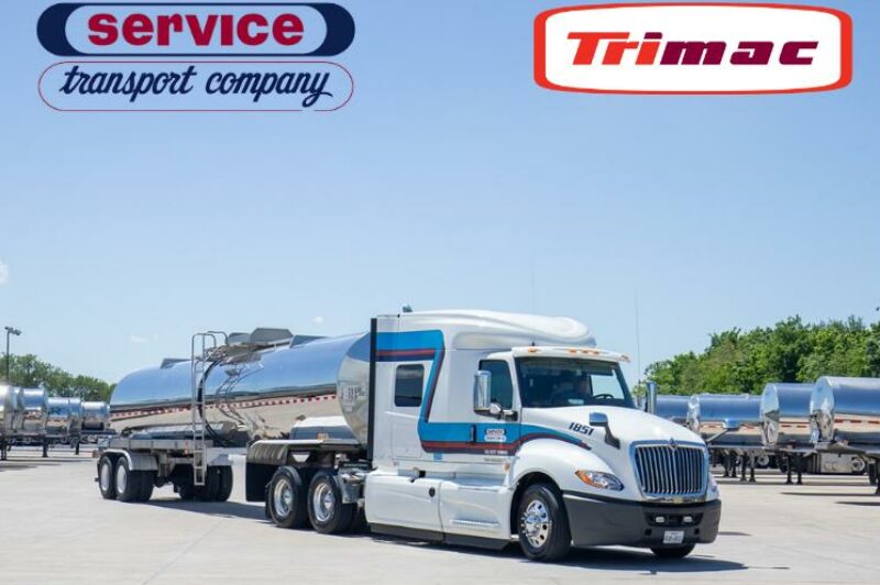 Picture of a truck hauling a tanker trailer