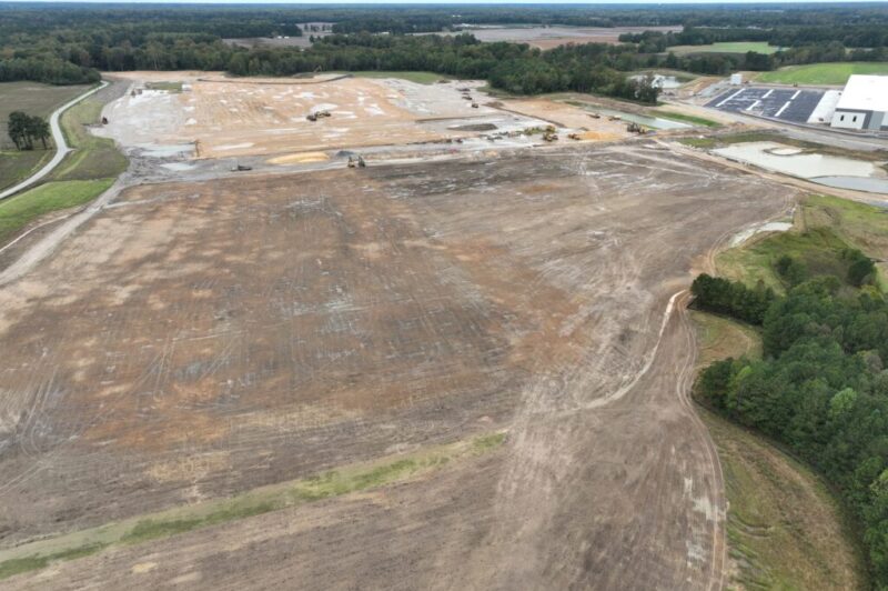 a plot of industrial land, view from above