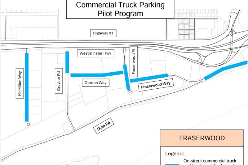 Map of overnight truck parking area