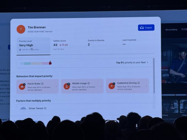 Priority coaching demo on big screen