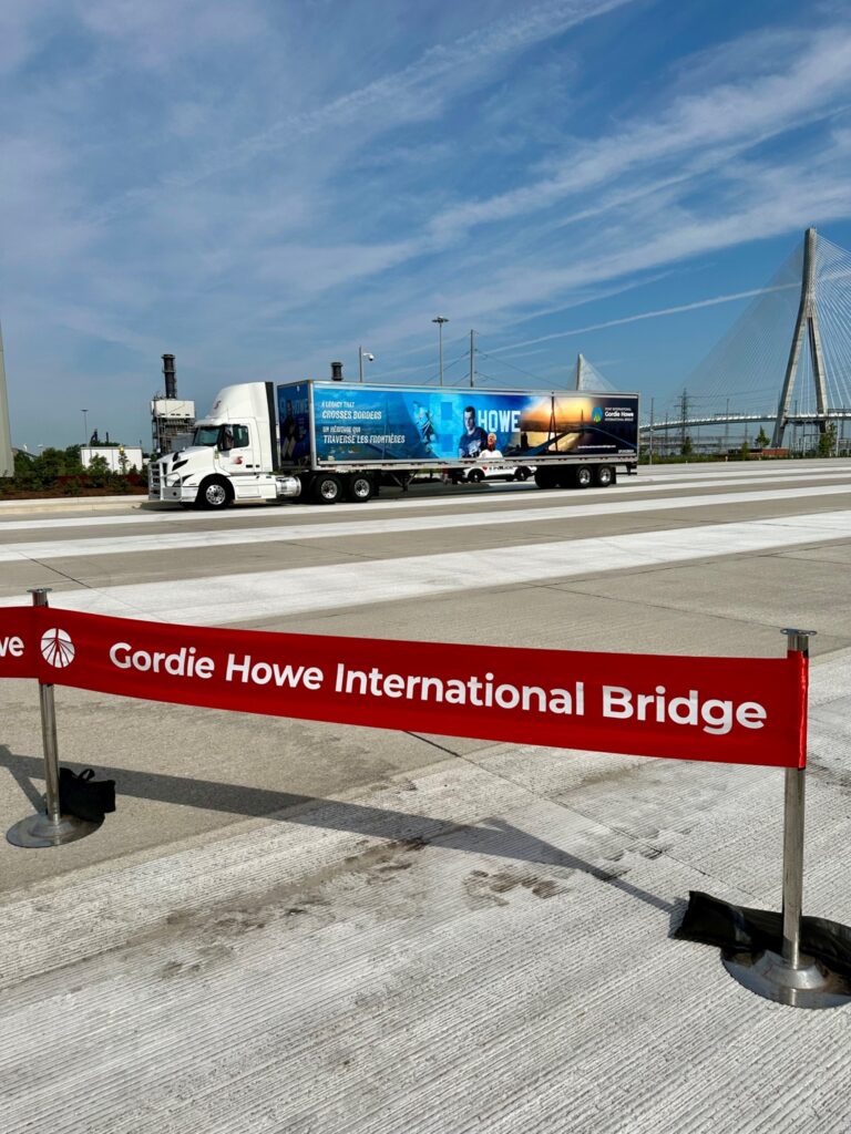 A truck on the bridge