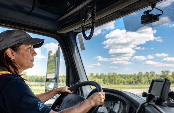 Woman driving a truck