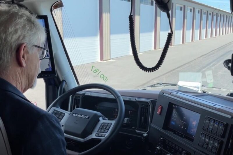 Jim Park is behind the wheel of a Mack Truck