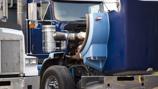 Truck awaits maintenance